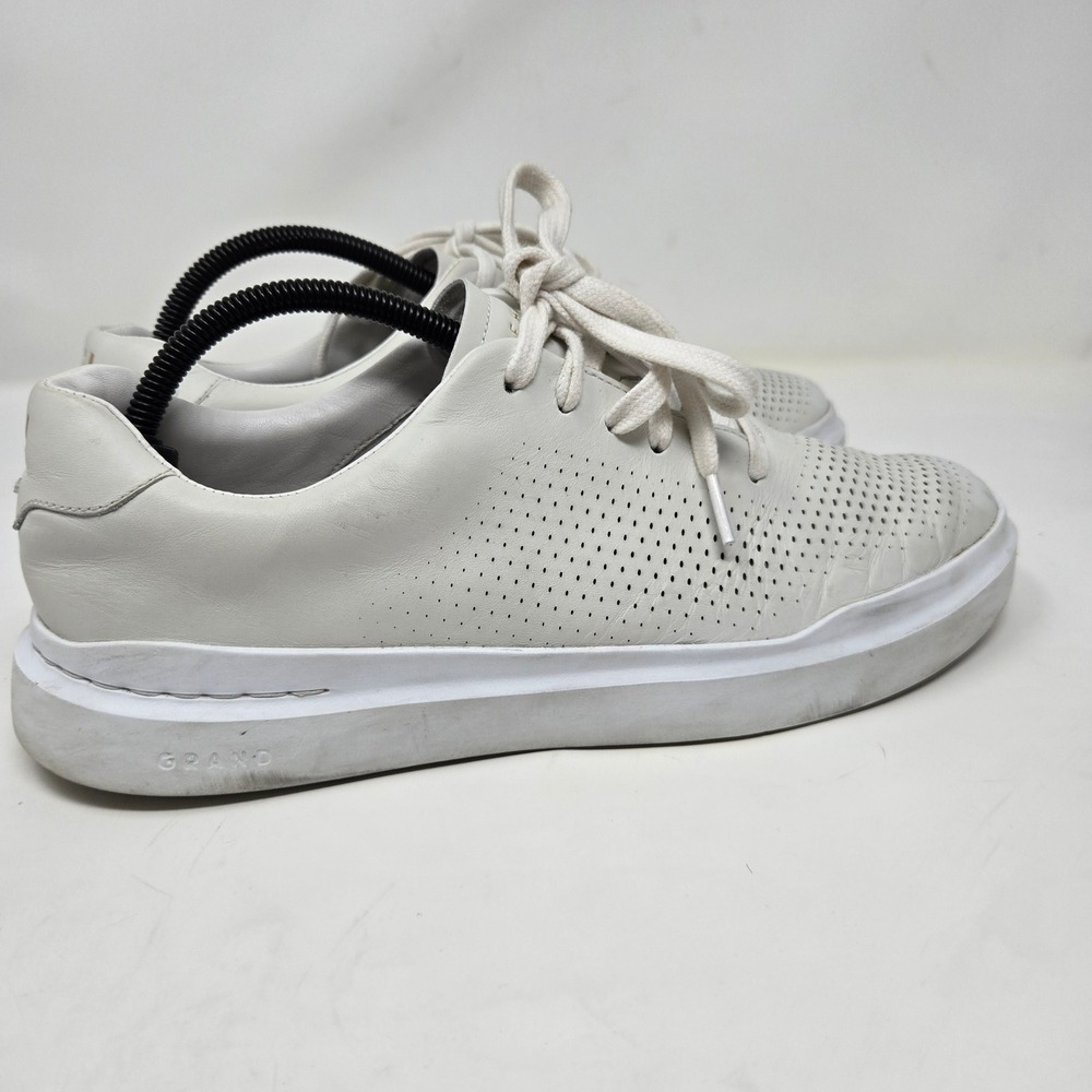 Cole Haan Grand Crosscourt White Perforated Leather Sneakers Mens‎ C29457